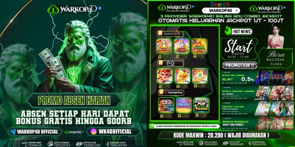 PROMO ABSEN HARIAN & INFO BOCORAN TERUPDATE WARKOP4D